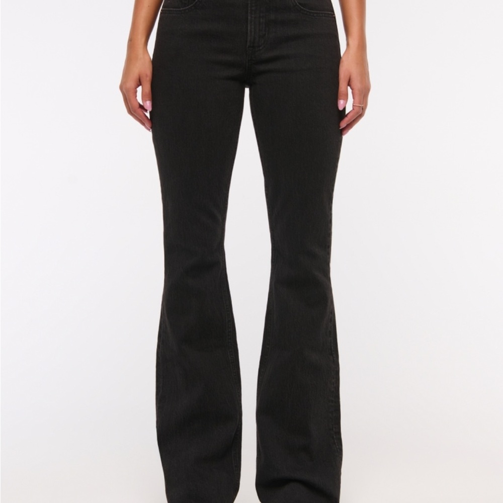 Abercrombie & Fitch Black Flare Wide-Leg Jeans